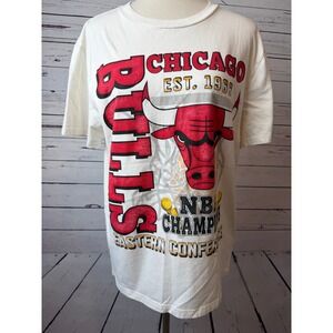 Hollister NBA Chicago Bulls Graphic T-Shirt Mens Medium White Basketball Tee